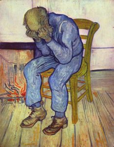 Vincent van Gogh's 1890 painting of a sorrowing old man "At Eternity's Gate."